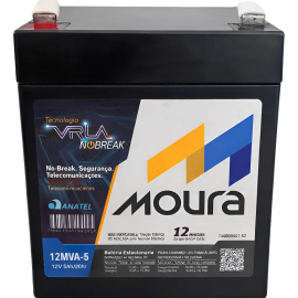 Bateria selada moura VRLA 12V / 5AH (cod.69) - A Casa do Nobreak