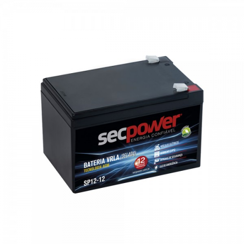 Bateria Selada Secpower VRLA 12V / 12AH (cod.1042) - A Casa do Nobreak