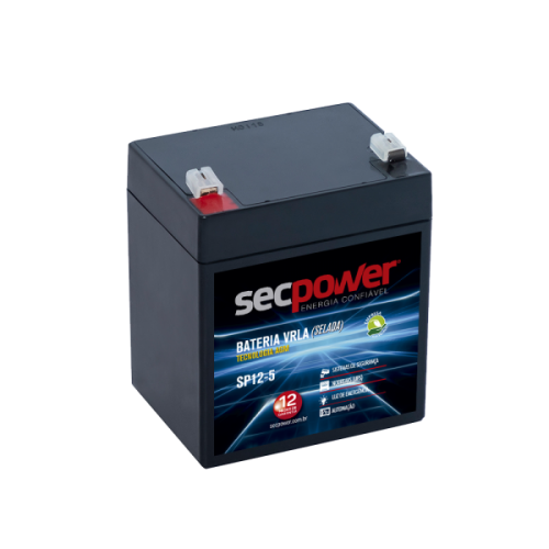 Bateria Selada Secpower VRLA 12V / 5AH (cod.699) - A Casa do Nobreak