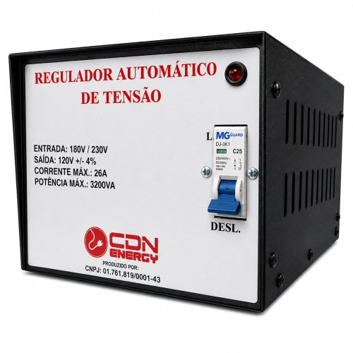 Regulador Automático Tensão CDN Energy 3200VA 220A / 120V (cod.80) - A Casa do Nobreak
